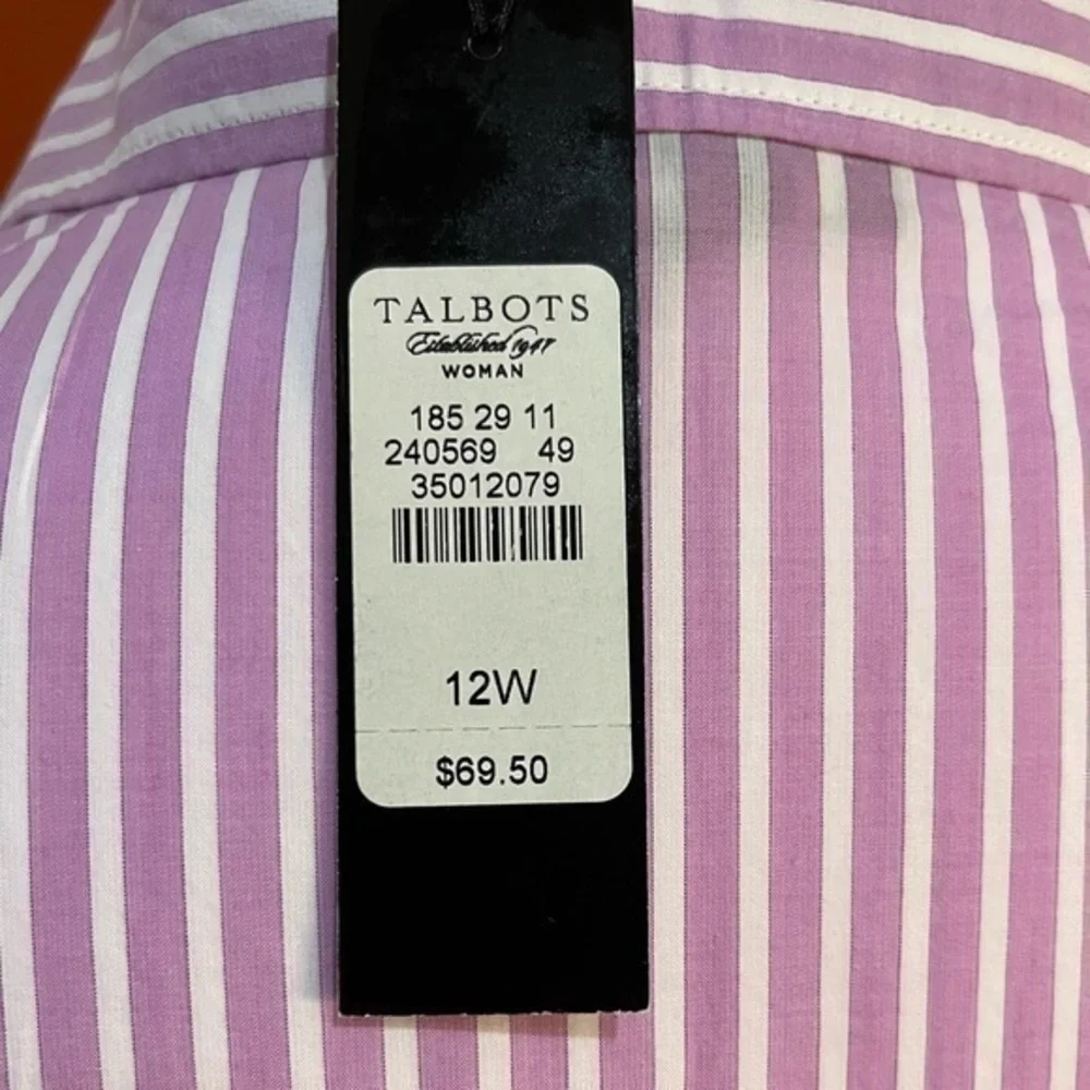 NWT Talbots Women Lavender Striped Blouse